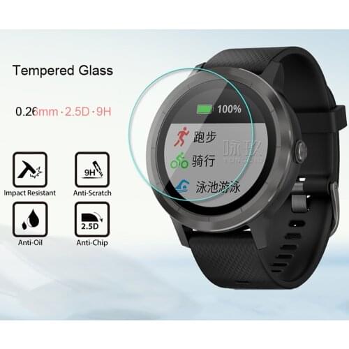 5pcs For Garmin Vivoactive 3 Tempered Glass 9H 2.5D Premium Screen Protector Film Guard For Garmin Vivoactive3 Smart Watch