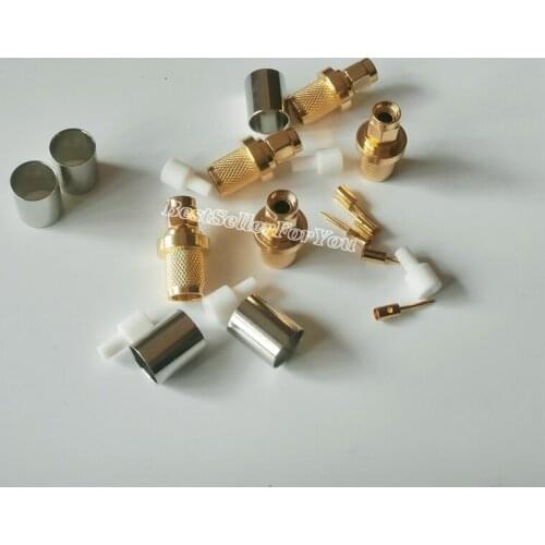 5Piece Golden SMA Male Plug Crimp For RG8 LMR400 RG213 RG214 RG165 Cable RF Connector New