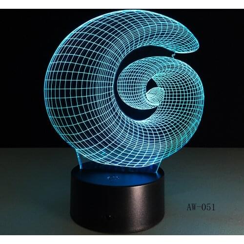 Abstract 3D Lamp LED NightLight light Acrylic lamp Atmosphere Desk Table Decoration Lamp Novelty Indoor Decor Lighting AW-051