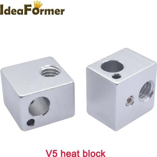 5pcs/lot Aluminium Heating Block for V5 J-head oxidation process V5 heat block MK7/MK8 Extruder kossel and prusa i3 3D Printer