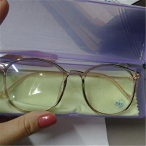 Anti Blue Light Glasses Round glasses women computer working anti bluelight Blocking sleep Glasses Fake GLasses with case cloth