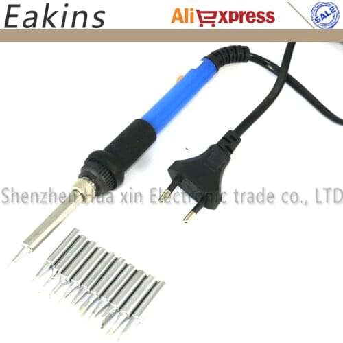 60W 220V EU Adjustable Constant Temperature Electric Soldering Iron Solder Soldering Iron+10/pcs 900M-T Solder Tip