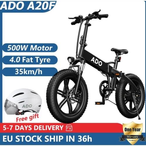 [EU/UK STOCK ] ADO 20inch Ebike Fat Tyre Electric Bicycle A20F Electric Bike 500W 36V10.4Ah Ebike 35km/h Mountain Bike Men