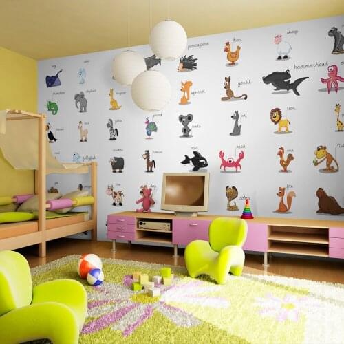 Wall Mural XXL - Learning by playing (animals) - 550x270 cm