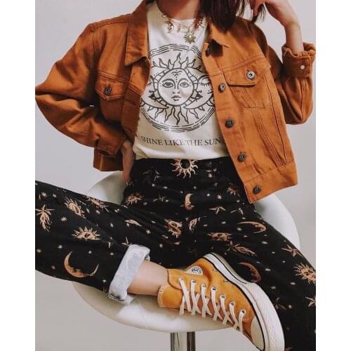 Shine like the sun t-shirt 100% Cotton grunge quote women funny graphic fashion vintage aesthetic hipster unisex tee top tshirts