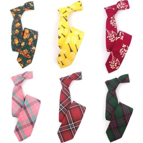 Plaid Neck Ties For Men Women Casual Floral Necktie For Boys Girls Suits Student Tie Goom Necktie Gravatas
