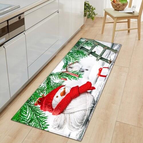 Kitchen Rug Entrance Doormat Home Children Bedroom Bedside Floor Christmas Decoration Carpets Hallway Bath Balcony Anti-Slip Mat