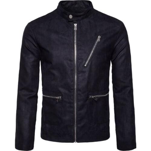 New Spring Autumn Suede Jacket Men Stand Collar Solid Color Jacket Casual Zippers Male Outerwear High quality