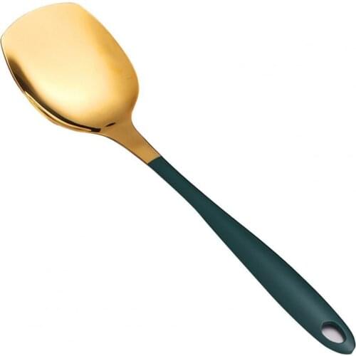 Rice Spoon Nonstick Heat-resistant Stainless Steel Anti-scratching Square Spoons for Kitchen Cooking Tool Tableware