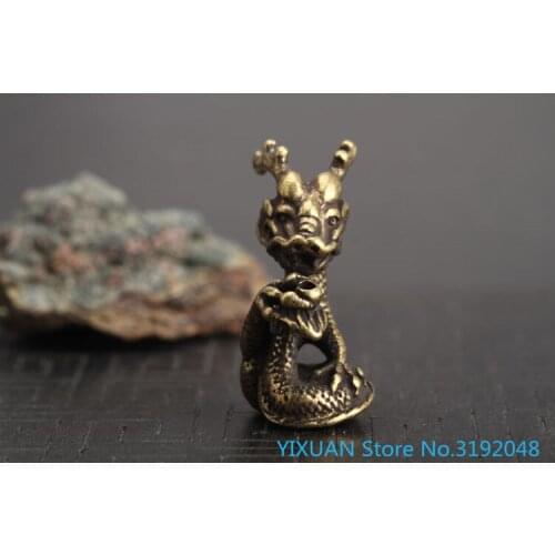 Dragón bronce llavero coche ornamento coche colgante artesanía colección