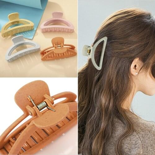 Fashion Geometric Acrylic Hair Claws Shark Clip Candy Color Hair Clips For Women Makeup Styling Tools