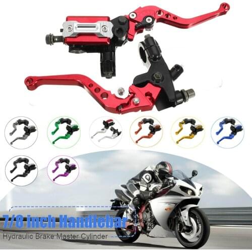 Motorcycle 7/8 CNC Front Brake Hydraulic Clutch Master Cylinder Lever Set Reservoir