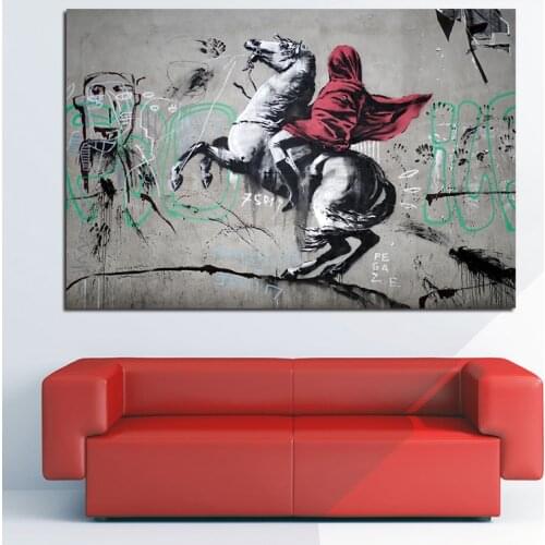 Napoleones Crossing The Alps Graffiti Street Art Canvas Poster Painting Oil Wall Picture Print Home Bedroom Decoration Artwork