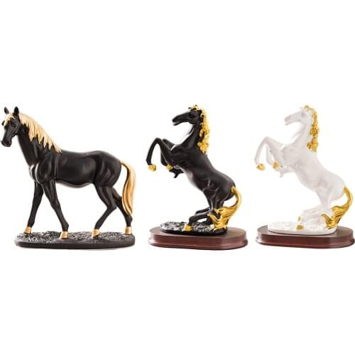 Nordic Resin Horse Statue Standing Figurine Tabletop Wine Cabinet Businesses Decor Ornaments Holiday Housewarming Artwork Gifts