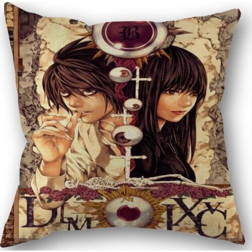 New Death Note Pillowcase Wedding Decorative Cotton Linen Pillow Case For Home Pillow Cover 45X45(One Sides)