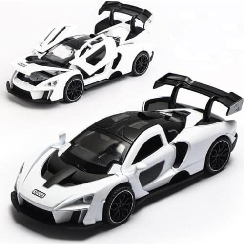 New McLaren Senna Simulation 1/32 Alloy Model Metal Vehicle Sound And Light Pull Back Toys Car Toys Gifts For Childrens