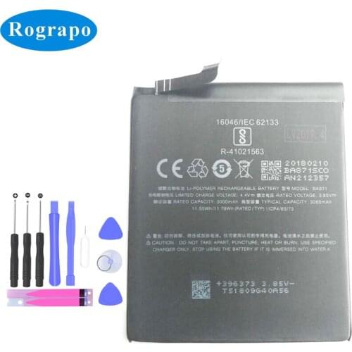 New 3060mAh BA871 Replacement Battery For Meizu Meilan M15 Baterij Bateria Batterie Cell Mobile Phone Batteries