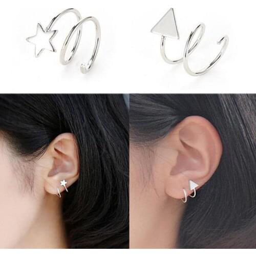 Single) Three-pointed Star Rotating Earrings, Simple And Fashionable Korean Style Temperament Female Net Red Earrings