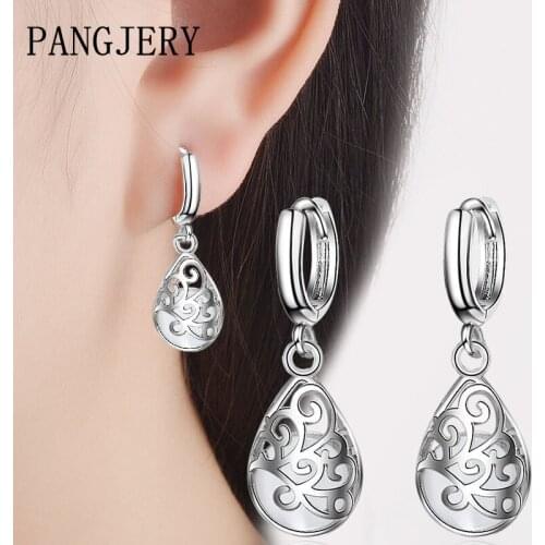PANGJERY Prevent Allergy 925 Sterling Silver Earrings for Women INS Fashion Exquisite Vintage Hollow Totem Party Jewelry Gifts