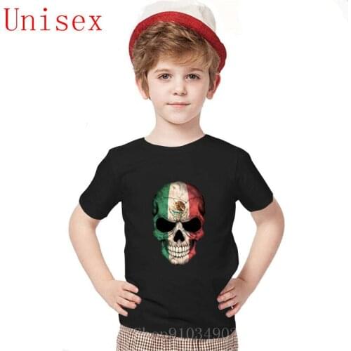 PP Skull Mexican Flag Skull T Shirt Calavera White 3D Print Geek Skull kids clothes boys Easter Monday Street Skulls Skeleton