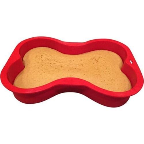 Non-stick Silicone Mold Dog Bone Shape Cake Pan For Puppy Dog Birthday DIY Baking Tool