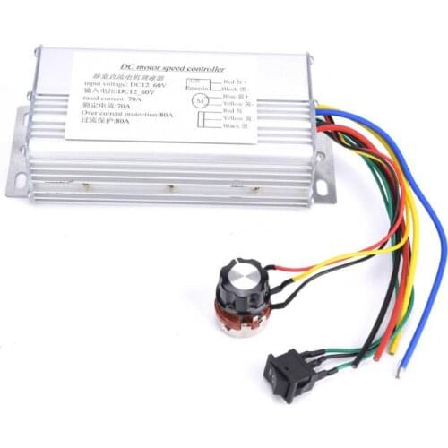 Motor Speed Regulator 12V-60V 70A PWM DC Motor Speed Controller Reversible Forward/Reverse Rotation
