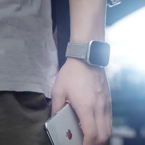 Fashion Fabric and Leather Band for Apple Watch 38mm 42mm Bracelet for Apple iWatch 40mm 44mm Series 3 4 5 6 SE Strap Watchband