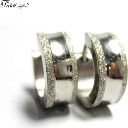 FairLadyHood 4x12mm High Quality 316 L Stainless Steel Earrings for Women Perfect Polished Circle Earrings Trendy Jewelry