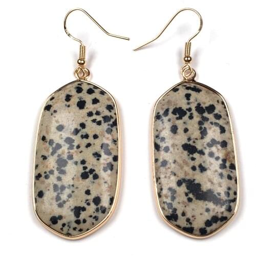 New Nature Stones Earrings A Pair Diamonds Shape Phnom Penh for Women Wearing Jewelry Earrings Best Gift Size 23x48mm