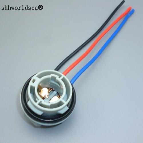 Shhworldsea 1pcs 1157 BAY15D Connector 10CM 380 Female Car Light Cable PY21/5W socket auto