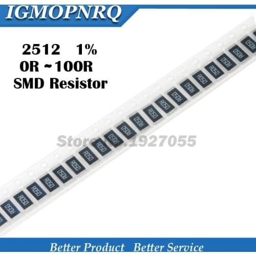 50Pcs 2512 SMD chip resistor 1% 1W 0.1R 0.01R 0.05R 0.001R 0.33R 1R 0R 10R 100R 2W 0.001 0.01 0.1 0.33 0.05 1 0 10 100 ohm