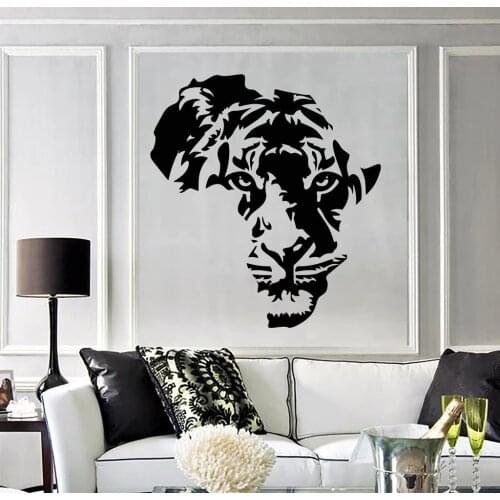 Tiger Animal Africa Map Wall Stickers Removable Vinyl Wall Decal Decor Kids Room Living Room Wall Stickers Decor Mural SA171