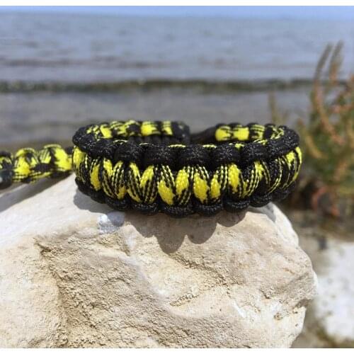 Yellow Camouflage Tactical Survival Cobra Adjustable Handmade Paracord Bracelet CinarExtreme