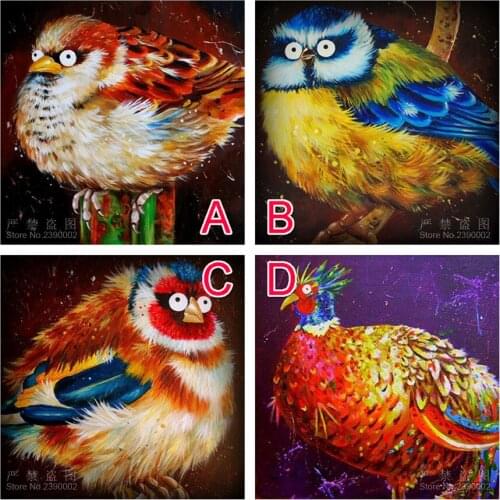 Animal 5D Diamond Embroidery Paintings Rhinestone Pasted Diy Diamond Painting Mosaic Painting Printed Classic Bird And Flower