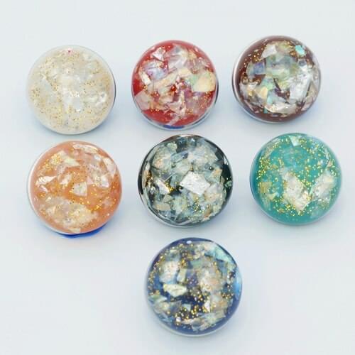 10pcs mixed Natural Shell Fragment Powder 18MM snap buttons Beads handmade fit DIY snap bracelets necklaces NS1012