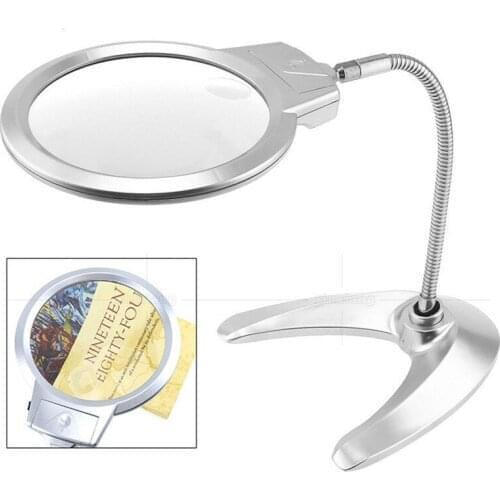 130mm LED lamp double fold metal hose bendable desktop table reading reading maintenance inspection magnifier