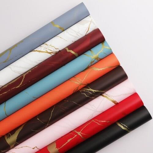 20pcs/lot 60*60cm Gold Marble Wrapping Paper Flower Wrapping Paper Waterproof Packaging Materials Party Diy Handmade Supplies