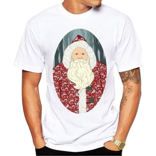 2018 Mens Christmas T-shirt Fashion Dressed Santa Printed Men T Shirts Short Sleeve Santa Swimmer Funny Tops