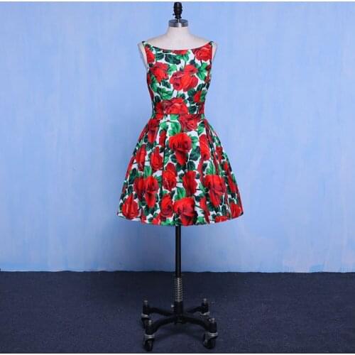 2021 Red Floral Print Short Special Occasion Dresses Homecoming Matric Dance Queen Dress Above knee Mini Custom