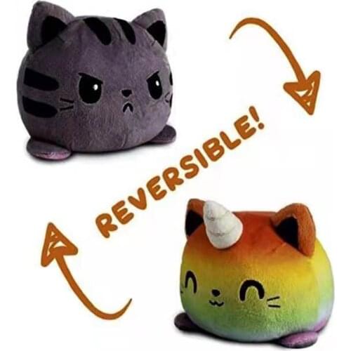 2021 Mascot Soft Simulation Two-side Octopus Doll Kids Emotional Epression Double-sided Flip Plush Toy Children Birthday Toys