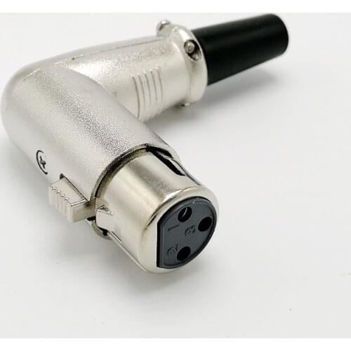 90 degree right-angle 3pin XLR connector Female XLR connector Microphone connector MIC Adapter
