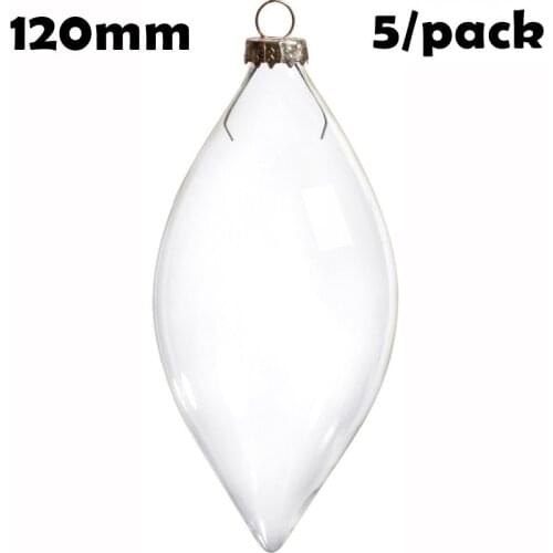 Promotion - DIY Paintable Home Event Garden Glass Christmas Decoration Ornament 120*60mm Glass Drop, 5/Pack
