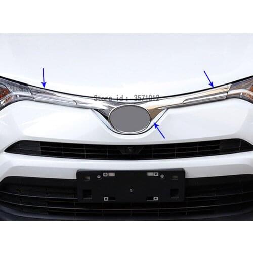 Car Garnish ABS Chrome Front Engine Machine Grille Upper Hood Stick Lid Trim Frame Lamp 1pcsFor Toyota RAV4 2016 2017 2018