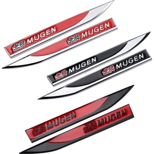 2Pcs 3D Metal Mugen Emblem Car Styling Side Fender Badge Emblem Sticker For Honda Civic Odyssey Accord CR-V FIT Accessories