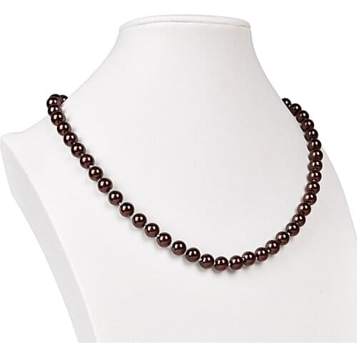 Flash Black Imitation Pearls 8mm Glittering series Pearl jewelry earrings 1.5inch and necklace 18inch For Mother wholesale H128