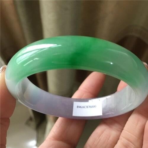 Burma jade bracelet flower jade bracelet green Violet jade bracelet box