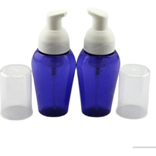 50ML blue MOUSSE FOAMING BOTTLE with facial cleaner or blue handwashing empty bottle can be used for cosmetic packing