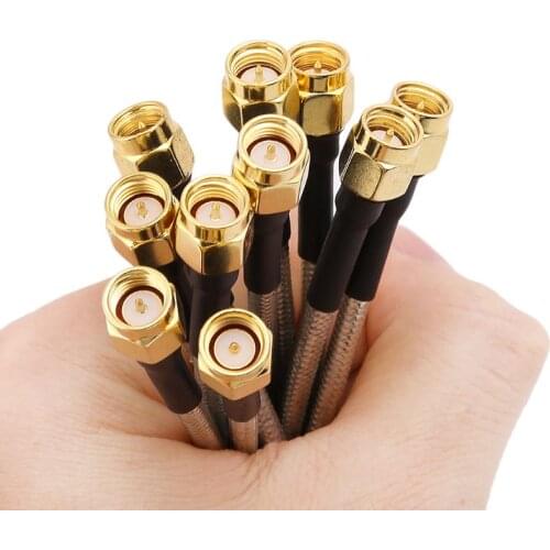 C1FB 10pcs SMA Male To SMA Male RG402 Pigtail Cable 10cm Semi-rigid Connector Coaxial Cables