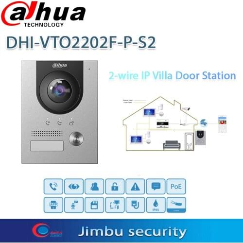 Dahua Walkie talkie DHI-VTO2202F-P-S2 IP Villa Door Station Night vision & voice indicator Aluminium alloy plate Power supply by