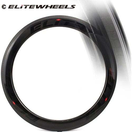 ELITEWHEELS 700c A4 Laser Brake Surface 60mm Carbon Fiber Rim UD Glossy Finish Clincher Tubular Tubeless For Bike Wheel